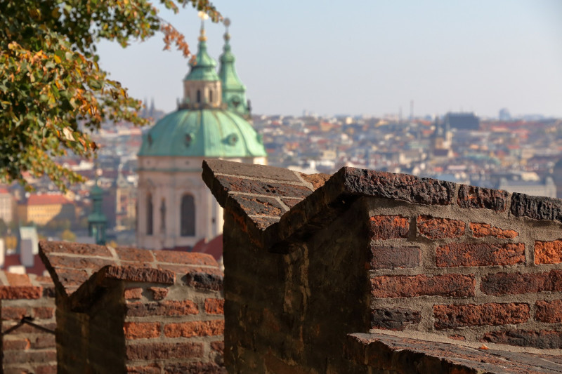vue sur Prague depuis les jardins du chateau